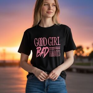 Good Girl Bad Habits Graphic Tee•XL-1X